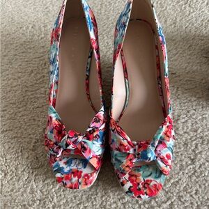 Floral Peep-Toe Wedges